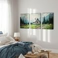 thumbnail image 4 of FCCUYE Nature Landscape Wall Art for Living Room, Green Forest Mountain Canvas Prints Paintings Room Decor, Lake Tree Cottagecore Modern Farmhouse Wall Decor Set of 3, 12"X16", 4 of 7