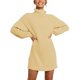 thumbnail image 1 of Gibobby Vestido de manga larga Moda mujer sólido manga larga suéter vestido cuello suéter suéter vestido(Gris,G), 1 of 5