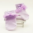 thumbnail image 4 of 1Pair Infant Newborn Toddler Baby Girls Sock Children Princess Bowknot Lace Flowers Short Socks Cotton Ruffle Frilly Trim Ankle Socks, 4 of 10