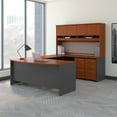 thumbnail image 2 of bush business furniture 72w bow front u shaped desk with hutch and storage in mocha cherry, 2 of 2