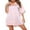 Pink, variant on Chollius Women's Satin Nightshirt Button Down Nightgown Short Sleeve V-Neck Loose Oversize Sleepshirt Side Slit Sleepwear Gowns for Home Wear
