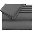 thumbnail image 7 of Extra Deep Pocket 4 Piece Bed Sheet Set – Super Deep Fitted Sheet Fits Mattress from 18-24 inces Depth – Double Brushed Microfiber Sheets with 2 Pillow Cases, Twin XL, Gray, 7 of 7