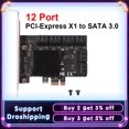 thumbnail image 1 of PCIE Adapter 20/16/12 Port PCI-Express X1 to SATA 3.0 SA3112J Expansion Card 6Gbps High Speed Add On Card W/ PCI-E X4 X8 X16 SA3112J 12 Port, 1 of 6