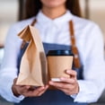 thumbnail image 4 of 5lb Brown Paper Lunch Bag 100 Count Large Size Compostable Paper Bag for Kid, Sandwich Baked Burger Sack Food, Bulk Snack, Shopping, Recyclable or Disposable Packing Stock Blank Bags for Your Home, 4 of 6