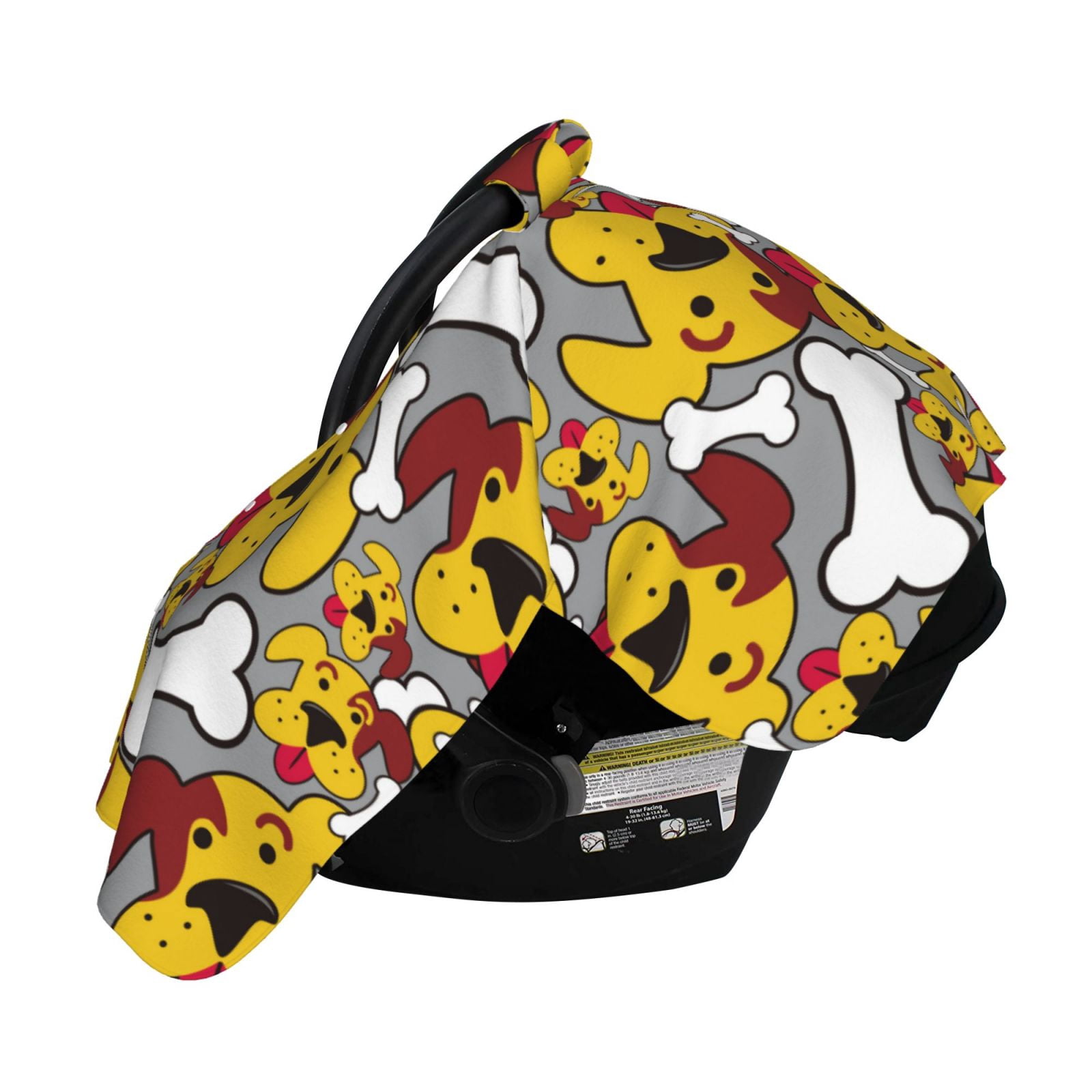 Naloa Cute Dog Baby Car Seat Cover, Breathable Baby Carrier Cover, Multiuse Baby Carrier Cover & Nursing Breastfeeding Cover
