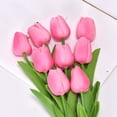 thumbnail image 3 of Artificial Flowers Tulip Bouquet Real Touch Fake PU Tulips Bouquet Faux Spring Flowers Plants Home Vase Desktop Decor Wedding Birthday Decoration Mothers Day, Light Pink, 3 of 6