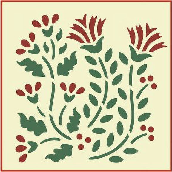 Flower Block Stencil - Flower Floral Arrangements Bouquet Border Colonial Romantic DIY Vase Pitcher Decor Painting Gifts Crafts Laser Cut Mylar Reusable Templates - The Artful Stencil