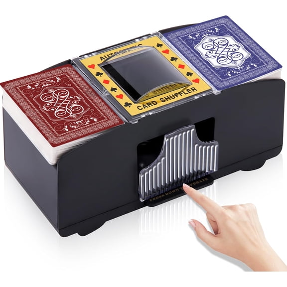 INCTUO Automatic Card Shuffler 2/1/4/6 Deck, Playing Card Shuffler Electric for Poker, UNO, Home Card Game, Texas Hold'em, Blackjack