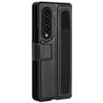 thumbnail image 3 of Dteck For Samsung Galaxy Z Fold4,Shockproof Artificial Leather Kickstand PC Frame with S Pen Holder Case Cover,Black, 3 of 7