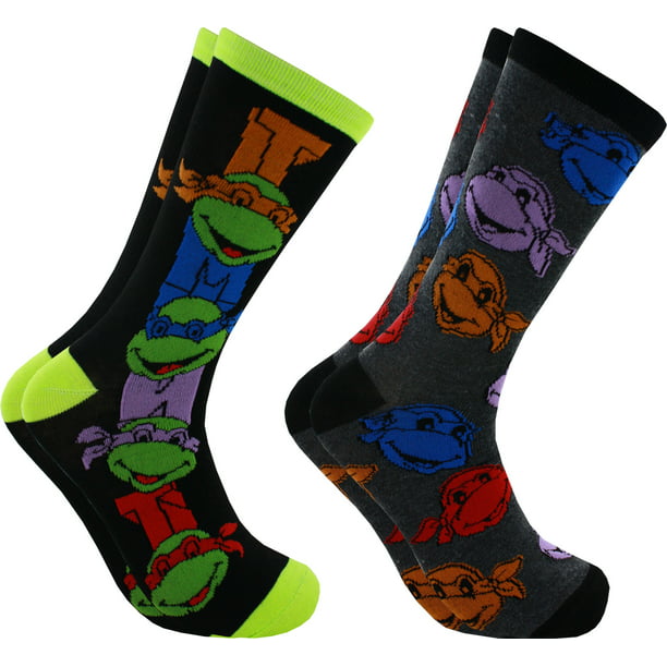 HYP - Teenage Mutant Ninja Turtles TMNT Faces 2-Pack Men's Casual Socks ...