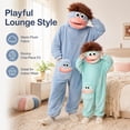 thumbnail image 5 of Big Mouth Monster Pajama Costume for Parent & Little One, Cozy Soft Hooded One Piece with Comb, Silly Monster Onesie Loungewear Family Christmas Pajamas Matching Sets, 5 of 9