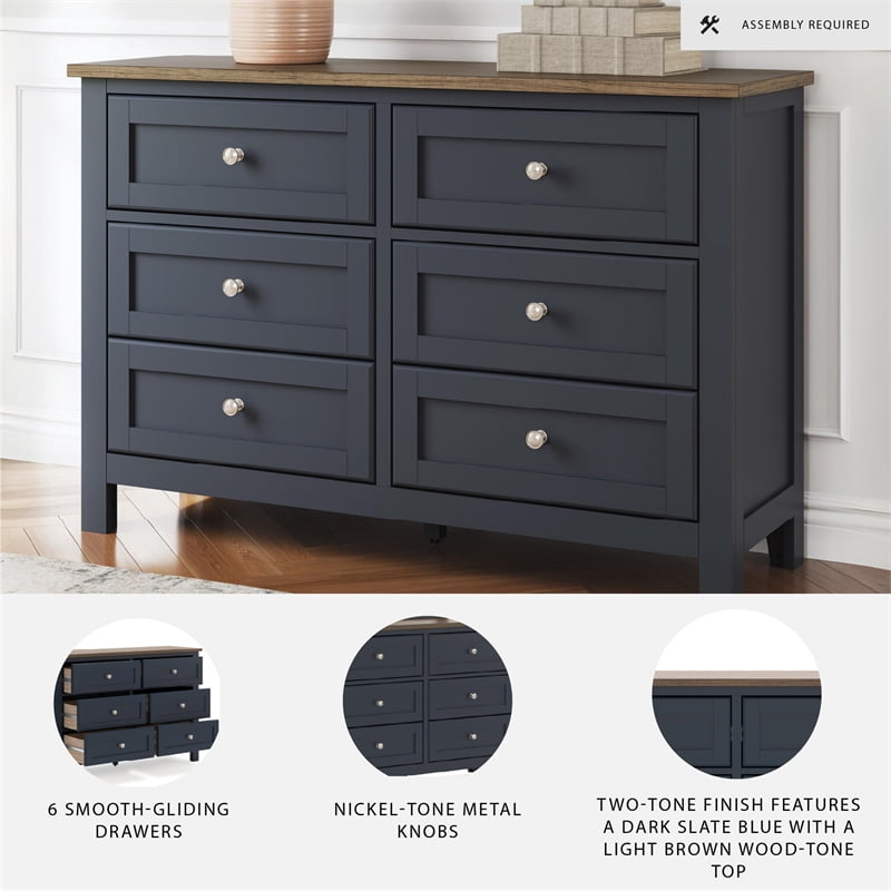 Ashley Furniture Landocken Brown & Blue Dresser