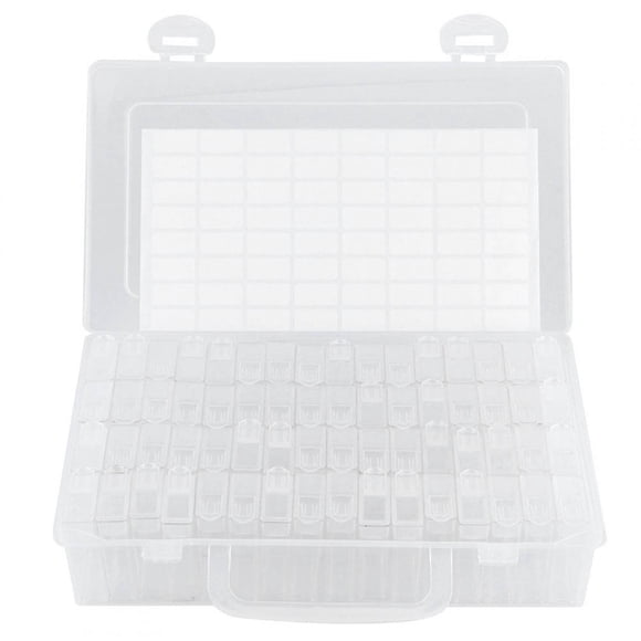 Cajas organizadoras para 64 ranuras para accesorios de bordado de diamantes, cajas para pintura de diamantes, almacenamiento de cuentas para el hogar