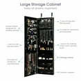 thumbnail image 6 of Gymax Wall & Door Mounted Mirrored Jewelry Cabinet Storage Organizer W/ Lights&Drawer Black, 6 of 8
