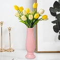 thumbnail image 6 of Decorative Plastic Flower Vase - Handicraft Ornament for Dry & Fresh Flower Arrangements, Imitation Rattan Woven Design with Faux Glaze, Durable Shatterproof Home Office Decor, 8.3*2.8in, Pink, 6 of 7