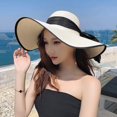 thumbnail image 5 of Women's Folable Floppy Hat,Wide Brim Sun Protection Straw Hat, Summer UV Protection Beach Cap, 5 of 5