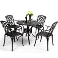thumbnail image 3 of Topbuy 5-Piece Cast Aluminum Patio Dining Set Outdoor Conversation Set with 4 Chairs & Table, 3 of 5