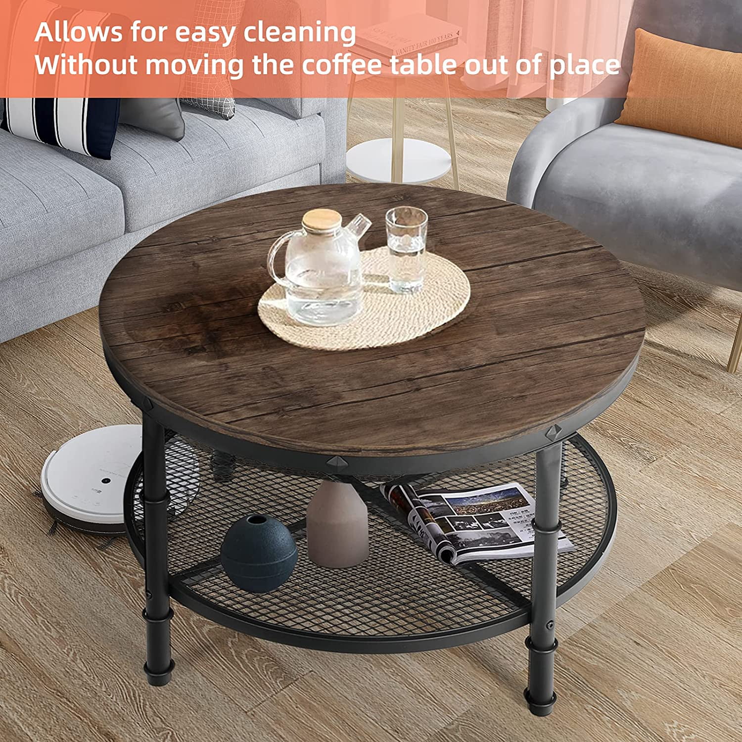 Small round cheap storage table