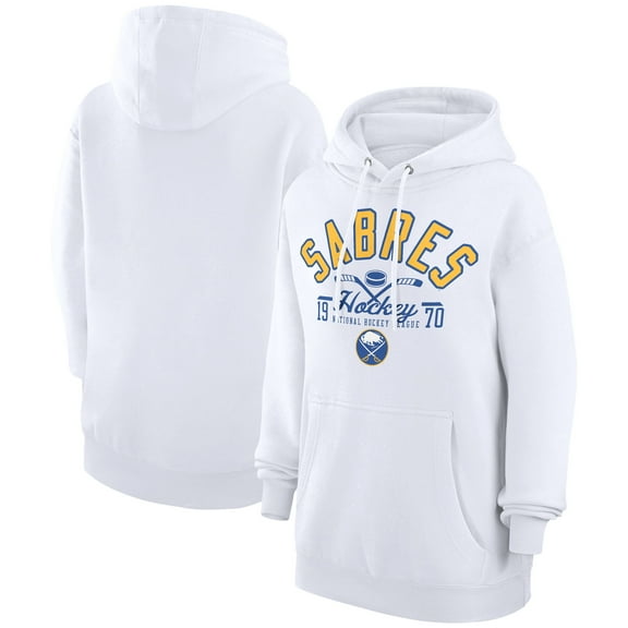 Men's Starter White Buffalo Sabres Puck Pullover Hoodie