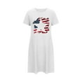 thumbnail image 5 of Tnhcen Women's USA Patriotic 4th of July Print Plus Size Short Sleepwear Dress | Crewneck Short Sleeve Casual Loungewear | S-2XL Pajamas Set, 5 of 7
