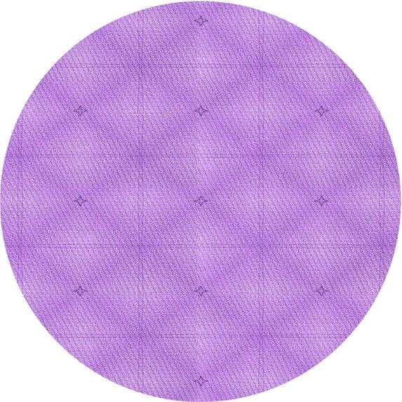 Ahgly Company Machine Washable Indoor Round Transitional Violet Purple Area Rugs, 3' Round