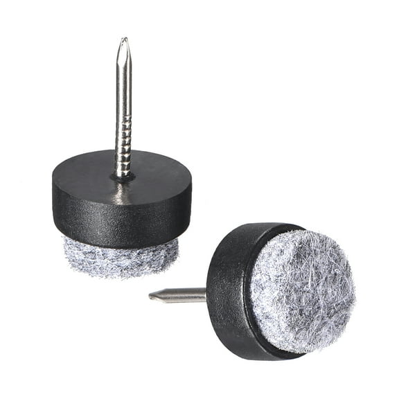 Nail On Furniture Felt Pads Chair Table Leg Protector 14mm Dia Black 10pcs