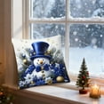 thumbnail image 4 of Kumdkd Christmas Pillow Cover Linen Blue and Gold Print 18x18 Inch, Festive Holiday Decor for Living Room Sofa Couch Decorative Pillowcase, 4 of 6