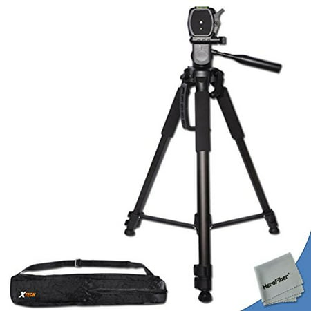 Durable Pro Grade 72 inch Full size Tripod with 3 way Pan-Head, Bubble level indicator, 3 Section Aluminum alloy lock in legs for Sony EX-FS700U Camcorder plus Convenient Backpack style Carrying (Best Entry Level Pro Camcorder)
