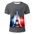 thumbnail image 3 of French Print Short Sleeve T Shirt Casual Summer Top, 3 of 3