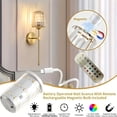 thumbnail image 6 of Set of 2 Crystal Battery Powered Wall Sconces, 10000mAh Golden USB Rechargeable, 12 Colors Dimmable, Remote Control, LED Wall Lamp for Bedroom & Living Room, 6 of 12