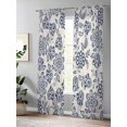 thumbnail image 4 of Sheer Curtains 2 Panels Set, Abstract Paisley Pattern Vintage Ethnic Blue Flower Window Sheer Curtains for Living Room/Bedroom, Light Filtering Rod Pocket Voile Drapes, 52" W x 108" L, 4 of 7