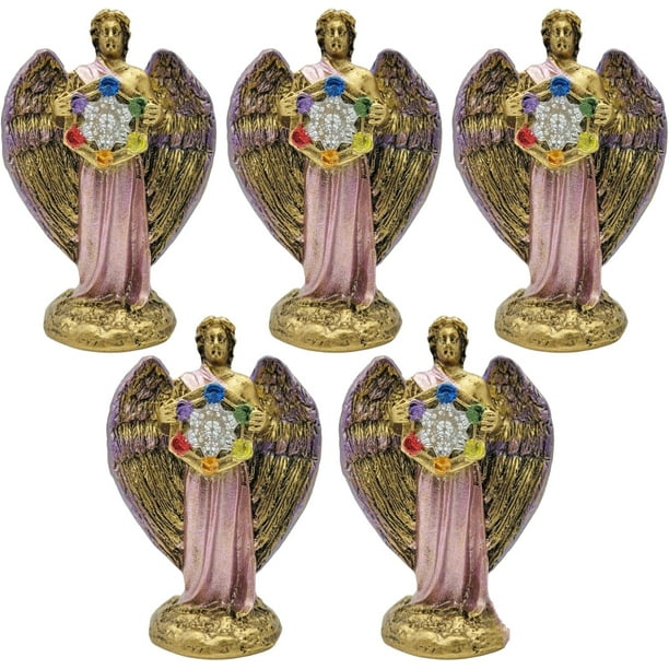 MORIN Imágenes | Arcángel Metatron |paquete de 5 figuras religiosas | 10 cm | (dorado)