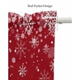 thumbnail image 5 of Red Christmas Snowflake Linen Curtain Valance for Bedroom/Bathroom/Kitchen/Office/Living/Dining Room Window,Winter Snowflake Xmas Rod Pocket Topper Decorative Cafe Drapes Panel 60"x18", 5 of 6