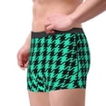 thumbnail image 2 of Rateoe Green and Black Houndstooth Mens Boxer Briefs Poly Spandex Performance Boxer Briefs Underwear Hem Boxer Briefs-Large, 2 of 5