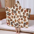 thumbnail image 5 of Beige Footballs and Numbers Pattern Hooded Bath Towel，50"x30" for Ages 3 To 12 Kids, Quick Dry Lightweight Soft Microfiber Hood Beach Towel Cover Up for Kids, 5 of 7