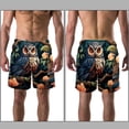 thumbnail image 3 of luoweisi Men's Beach Shorts Quick Dry Swim Trunks with Mesh Lining Cartoon Owl L, 3 of 5