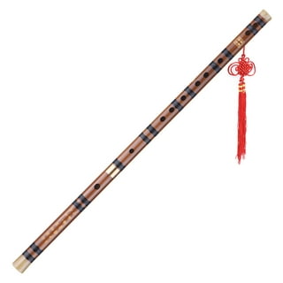 2 Pc Handmade Painted Bamboo Flute Wooden C 6 Holes Musical Instrument  12.8L