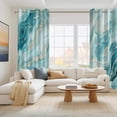 thumbnail image 3 of Dashan Teal Marble Blackout Curtains for Bedroom Living Room Decor Grommet Window Drapes 42x63 Inch,2 Panels, 3 of 7