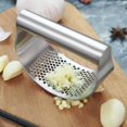 thumbnail image 2 of CNKOO 430 Stainless Steel Garlic Press Manual Garlic Crusher Curved Garlic Grinding Cutter Multifunctional Garlic Grinder Kitchen Utensils Easy to Clean for Home Use, 2 of 8