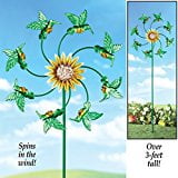 Sunflower and Hummingbird Metal Wind Spinner by