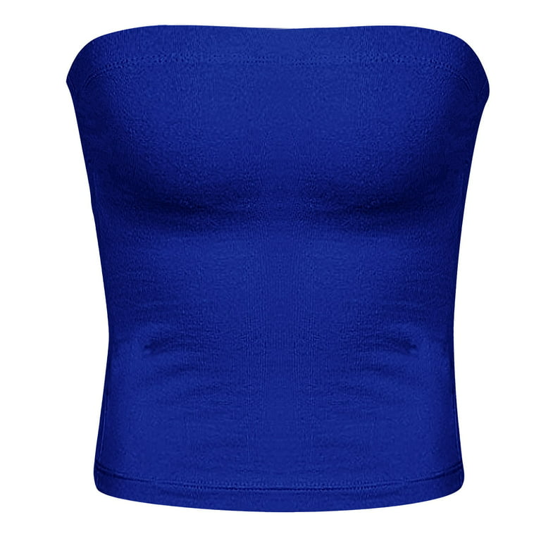 Blue Tube Top / Bandeau Top / Strapless Shirt / Sexy Summer Top / Blue Crop  Top / Yoga Shirt / Sexy Top / Blue Bandeau Top / Slim Fit Top -  Israel