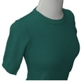 thumbnail image 2 of YEMAK Women's Crewneck 1/2 Sleeve Basic Casual Knit Pullover Sweater MK3664-PEACOCK-M, 2 of 11