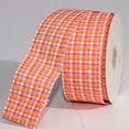 thumbnail image 2 of The Ribbon People Orange and Yellow Checkered Wired Craft Ribbon 2" x 20 Yards, 2 of 3