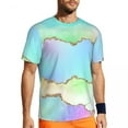 thumbnail image 2 of T Shirt For Men Metallic Texture Sportswear T-Shirt Summer Ombre Marble Print Aesthetic Trendy Cool, 2 of 7