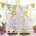 thumbnail image 5 of Dolked 2pcs Easter Desktop Decoration, Wooden Alphabet Color Decoration for Home Office Decoration, 7.9x3.15in, 5 of 7