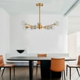 thumbnail image 3 of 28" Modern Crystal Chandeliers, 9 Lights Golden Chandelier for Living Room Bedroom, Dining Room Chandelier Over Table, Kitchen Light Fixtures (Bulbs Not Included), 3 of 10
