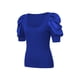 thumbnail image 3 of VISgogo Tops de punto para mujer, manga corta abullonada, cuello profundo, color sólido, fiesta en la calle, camisa envuelta de verano VISgogo moda, 3 of 9