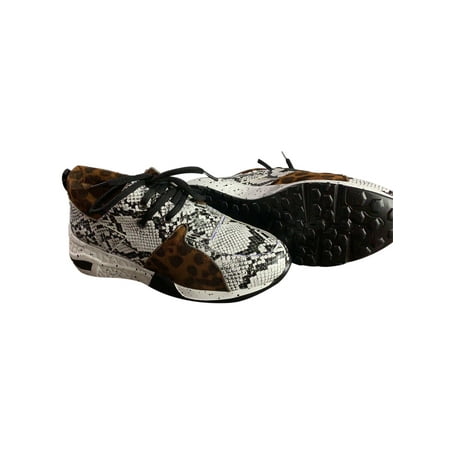 

UKAP Women Leopard Printed Sneakers Lace Up Chunky Trainers Casual Sport Gym Shoes
