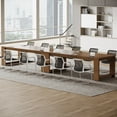 thumbnail image 4 of Tribesigns 88.61-inch Extra Long Conference Table for 6 to 8 People, 7 ft Rectangle Meeting Table for Office, Walnut (Set of 2), 4 of 7