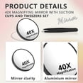 thumbnail image 2 of 40x Magnifying Mirror with Suction Cups and Tweezers Set, 40x Cosmetic Mirrors with Strong Magnification for Precise Makeup and Eyebrow Plucking, 2 of 5